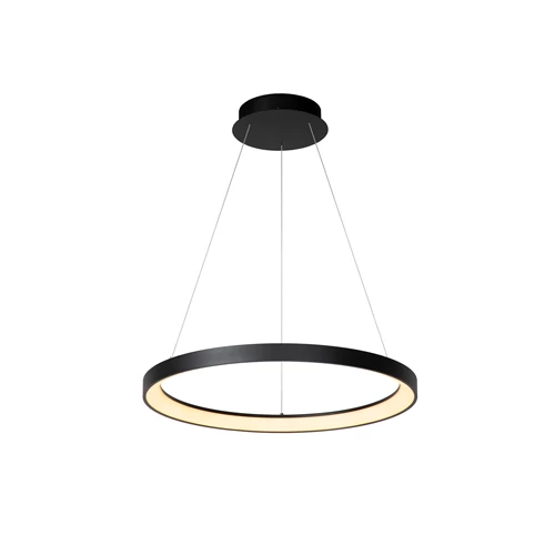 Lucide VIDAL - Pendelleuchten - Ø 58 cm - LED Dim. - 1x48W 2700K - Schwarz - eingeschaltet