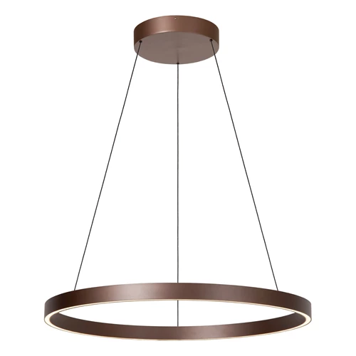 Lucide LIANE - Pendant light - Ø 80 cm - LED Dim. - CCT - 2x36W 2700K/4000K - Rust Brown | Vibes - turned on 7