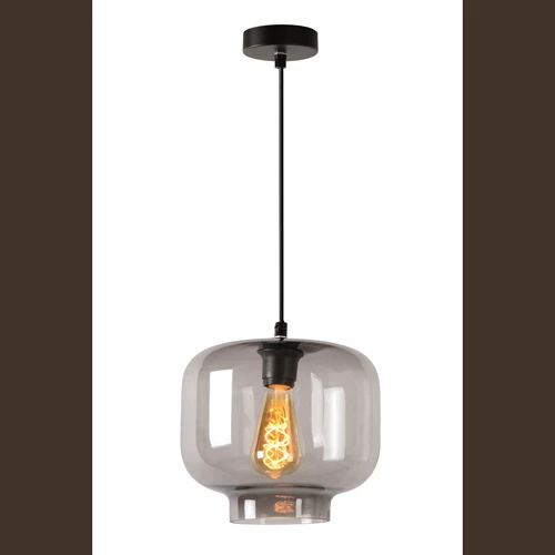 Lucide MEDINE - Hanglamp - Ø 25 cm - 1xE27 - Fumé - aangezet 5