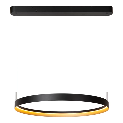 Lucide RADIANT - Pendant light - LED Dim. - CCT - 1x60W 2200K/3000K - Black - Vibes - turned on