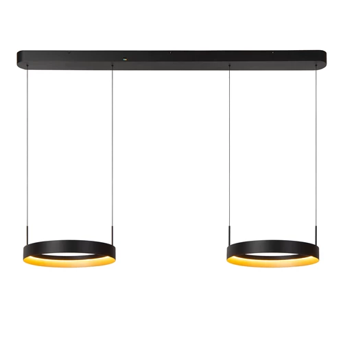 Lucide RADIANT - Pendant light - LED Dim. - CCT - 2x38W 2200K/3000K - Black - Vibes