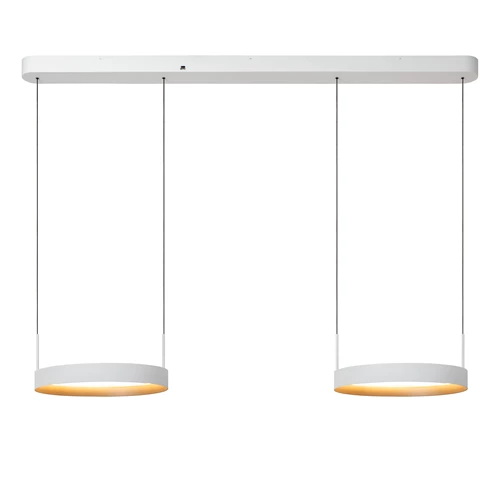 Lucide RADIANT - Pendelleuchten - LED Dim. - CCT - 2x38W 2200K/3000K - Weiß - Vibes - eingeschaltet 1