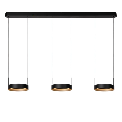 Lucide RADIANT - Pendelleuchten - LED Dim. - CCT - 3x18,6W 2200K/3000K - Schwarz - Vibes - eingeschaltet