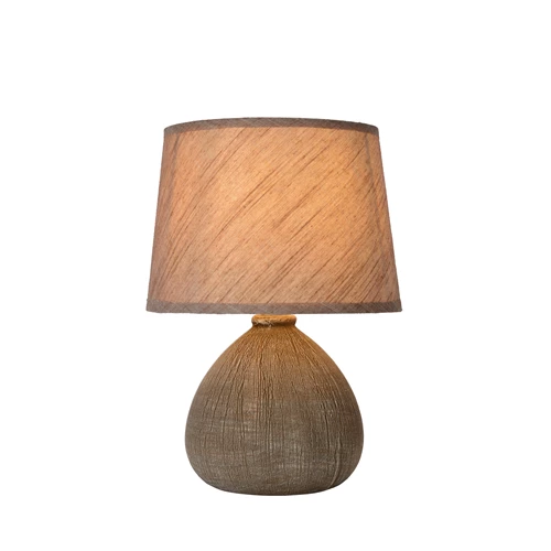 Lucide RAMZI - Lampe de table - Ø 18 cm - 1xE14 - Brun - allumé 3