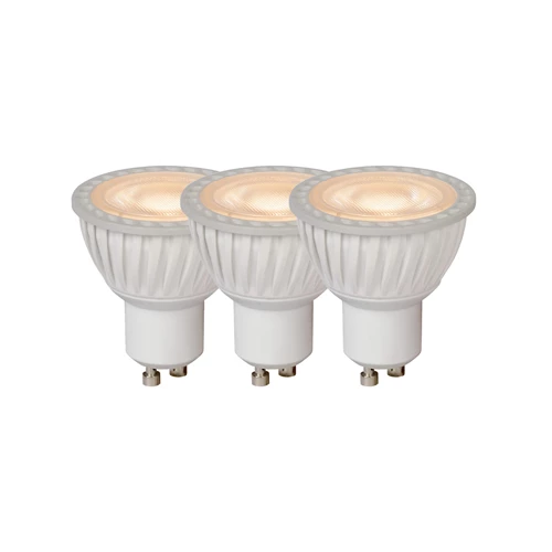 Lucide MR16 - Led bulb - Ø 5 cm - LED Dim. - GU10 - 3x5W 3000K - White - Set of 3 - turned on 1