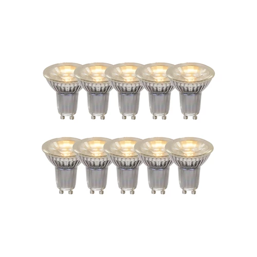 Lucide MR16 * 10 - Led lamp - Ø 5 cm - LED - GU10 - 10x5W 2700K - Transparant - Set van 10 - aangezet