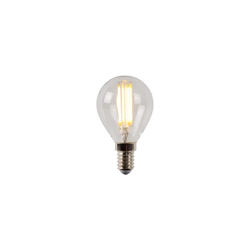 Lucide P45 - Filament lamp - Ø 4,5 cm - LED Dimb. - E14 - 1x4W 2700K - Transparant - aangezet