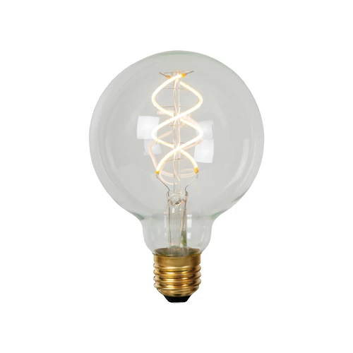 Lucide G95 - Glühfadenlampe - Ø 9,5 cm - LED Dim. - E27 - 1x4,9W 2700K - Transparent - eingeschaltet