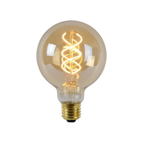 Lucide G95 - Filament lamp - Ø 9,5 cm - LED Dimb. - E27 - 1x4,9W 2200K - Amber - aangezet 2