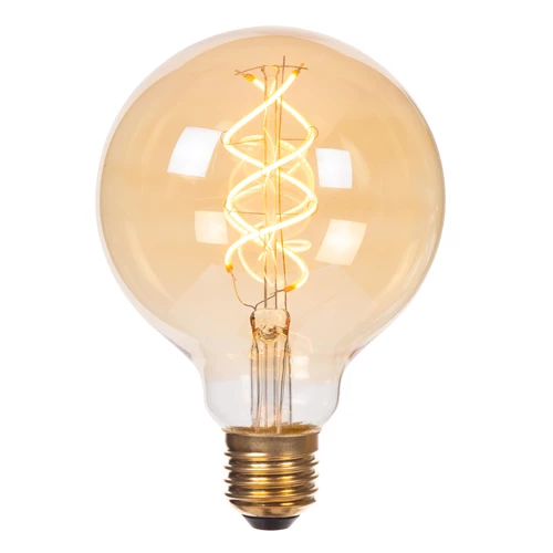 Lucide G95 - Glühfadenlampe - Ø 9,5 cm - LED 3 StepDim (Memory) - E27 - 1x4,9W 2200K - Amber - eingeschaltet 2