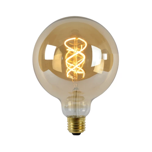 Lucide G125 - Glühfadenlampe - Ø 12,5 cm - LED Dim. - E27 - 1x4,9W 2200K - Amber - eingeschaltet 2