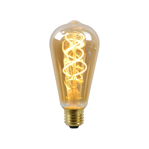 Lucide ST64 - Lámpara de filamento - Ø 6,4 cm - LED Regul. - E27 - 1x4,9W 2200K - Ámbar - encendido 2