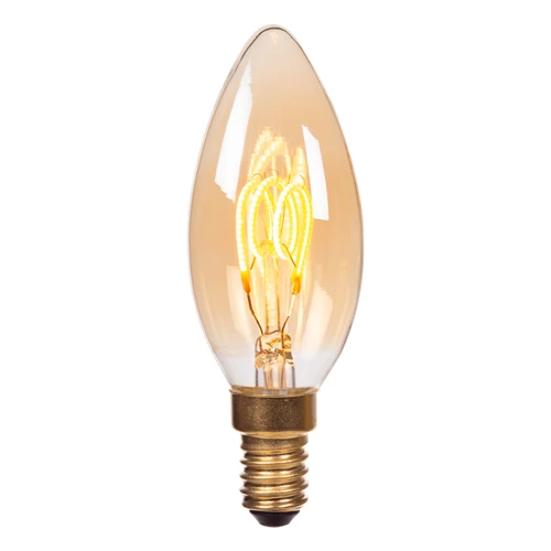 Lucide C35 - Glühfadenlampe - Ø 3,5 cm - LED 3 StepDim (Memory) - E14 - 1x3W 2200K - Amber - eingeschaltet 2