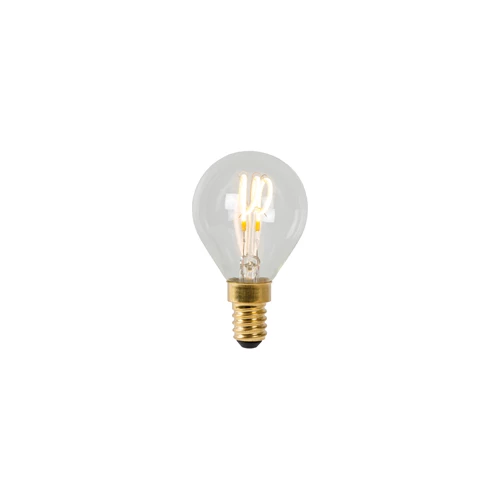 Lucide P45 - Glühfadenlampe - Ø 4,5 cm - LED Dim. - E14 - 1x3W 2700K - Transparent - eingeschaltet