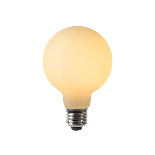 Lucide G80 - Ampoule filament - Ø 8 cm - LED Dim. - E27 - 1x4,9W 2700K - Opalin - allumé 1