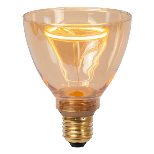 Lucide GO90 - Filament bulb - Ø 9 cm - LED Dim. - E27 - 1x3,5W 2200K - Amber - turned on 2