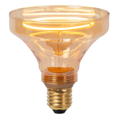 Lucide GO100 - Filament bulb - Ø 10 cm - LED Dim. - E27 - 1x4W 2200K - Amber - turned on 2
