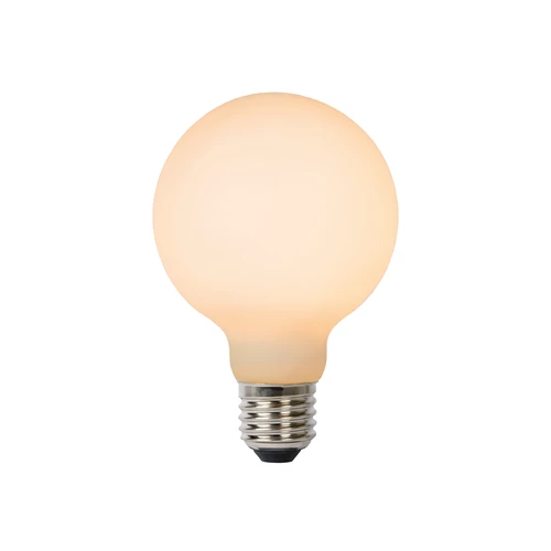 Lucide G80 - Ampoule filament - Ø 8 cm - LED 3 StepDim - E27 - 1x8W 2700K - Opalin - allumé 1