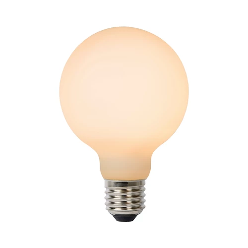 Lucide G125 - Filament bulb - Ø 12,5 cm- LED 3 StepDim - E27 - 1x8W 2700K - Opal - turned on 1