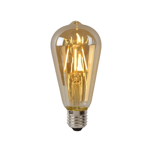 Lucide ST64 - Ampoule filament - Ø 6,4 cm - LED Dim. - E27 - 1x5W 2700K - Ambre - allumé 2