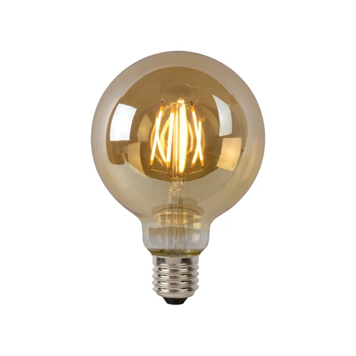 Lucide G95 - Glühfadenlampe - Ø 9,5 cm - LED Dim. - E27 - 1x5W 2700K - Amber - eingeschaltet 2