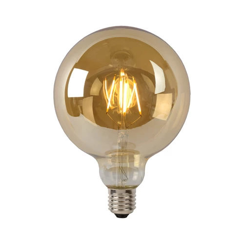 Lucide G125 - Lámpara de filamento - Ø 12,5 cm - LED Regul. - E27 - 1x8W 2700K - Ámbar - encendido 2