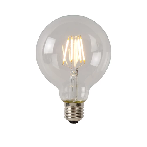 Lucide G80 Class A - Filament bulb - Ø 8 cm - LED - E27 - 1x7W 2700K - Transparant - turned on