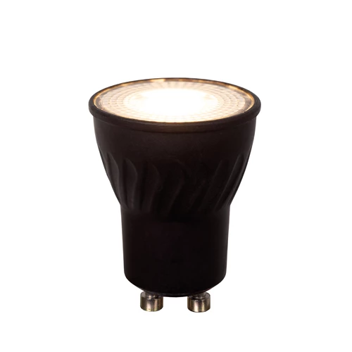 Lucide MR11 - Led Lampe - Ø 3,5 cm - LED Dim to warm - GU10 (MR11) - 1x4W 2200K/3000K - Schwarz - eingeschaltet