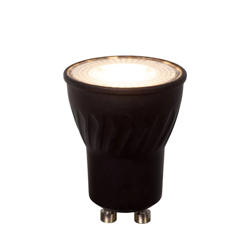 Lucide MR11 - Led bulb - Ø 3,5 cm - LED Dim. - GU10 (MR11) - 1x3,8W 2700K - Black - turned on