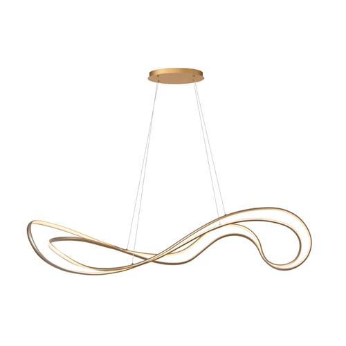Lucide SARDANA - Hanglamp - LED Dimb. - 1x54W 2700K - Mat Goud / Messing | Premium - aangezet 2