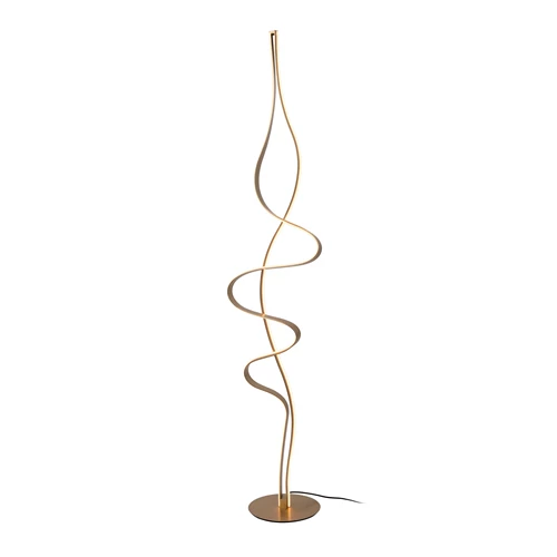 Lucide LAMBADA - Lampadaire - LED Dim. - 1x38W 2700K - Or Mat / Laiton | Premium - allumé 2