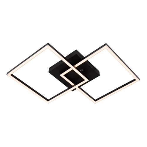 Lucide ARIANNE - Plafonnière - LED - CCT - 1x23W 2700K/4000K - Zwart - aangezet