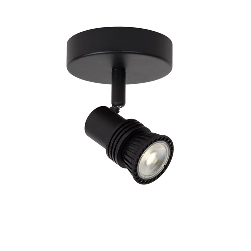 Lucide KIANTI - Plafondspot - Ø 10 cm - 1xGU10 - Zwart - aangezet