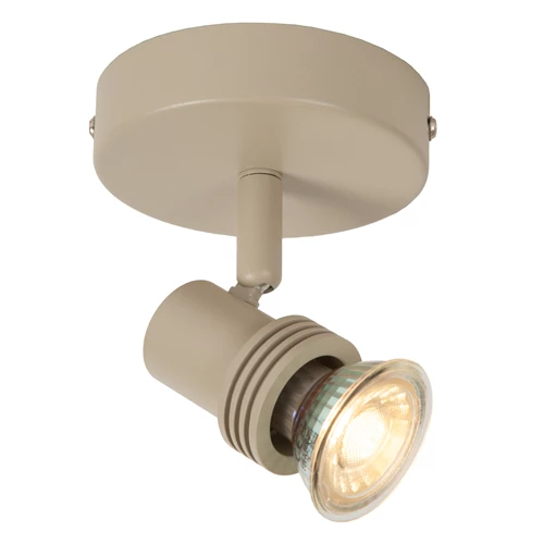 Lucide KIANTI - Deckenstrahler - Ø 10 cm - 1xGU10 - Taupe - eingeschaltet 1