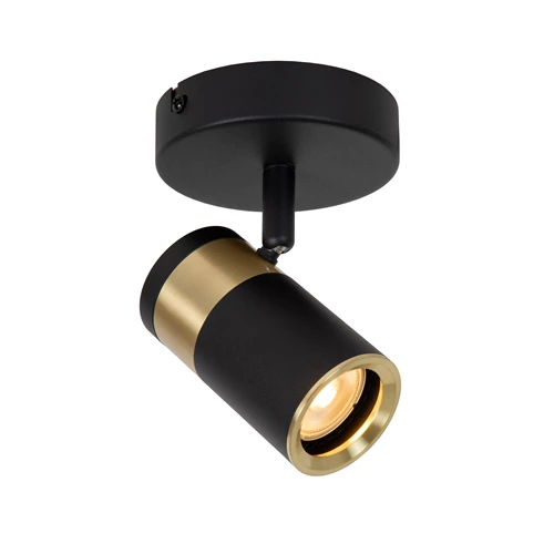 Lucide GORIK - Spot plafond - 1xGU10 - Noir - allumé