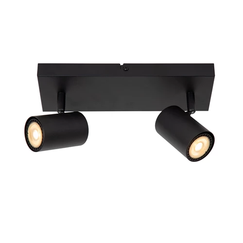 Lucide AMIGO - Spot plafond - 2xGU10 - Noir - allumé