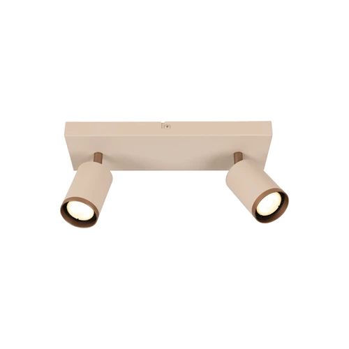 Lucide REGINA - Spot plafond - 2xGU10 - Taupe | Essential - allumé 1