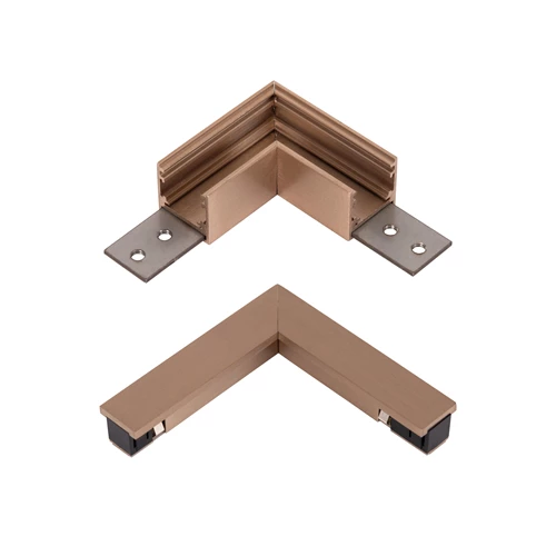 Lucide Premium LINIAL L-Verbinder & Winkel Horziontal - 1-Phasen Stromschiene / Schienensystem - Champagne - eingeschaltet 5