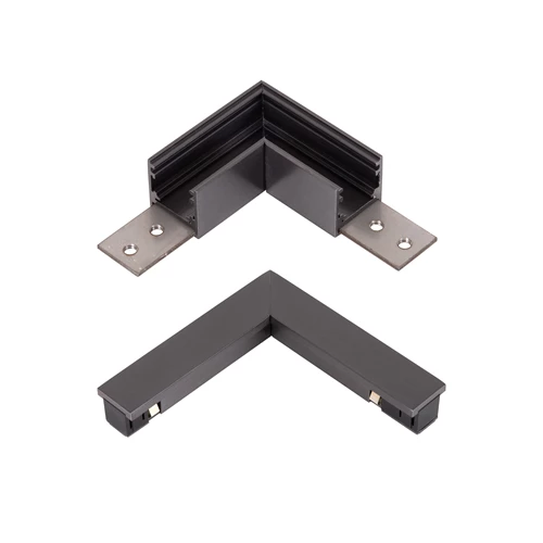 Lucide Premium LINIAL Conector en L & Carril superior - Sistema de carril monofásico / Iluminación con rieles -Cromo Negro mate - encendido 8