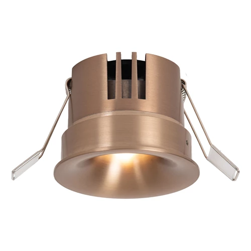 Lucide SNAXX - Recessed spotlight - Ø 8 cm - LED Dim. - CCT - 1x12W 2700K/4000K - Champagne Color | Premium - turned on 5