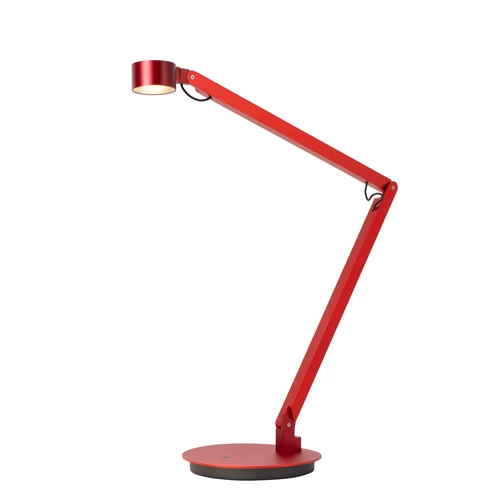 Lucide OGDEN - Desk lamp- LED 3 StepDim - 1x7W 3000K - Red | Premium - turned on 2