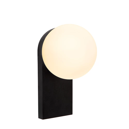 Lucide TASSA - Applique murale Salle de bains - LED Dim to warm - 1x10W 1800K/3000K - IP44 - Noir - allumé