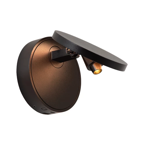 Lucide UFOR - Wandlamp - Ø 12 cm - LED Dim to warm - 1800K/3000K - Zwart | Premium - aangezet