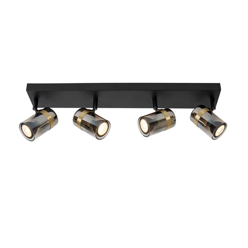 Lucide UPTON - Spot plafond - 4xGU10 - Fumé - allumé 5