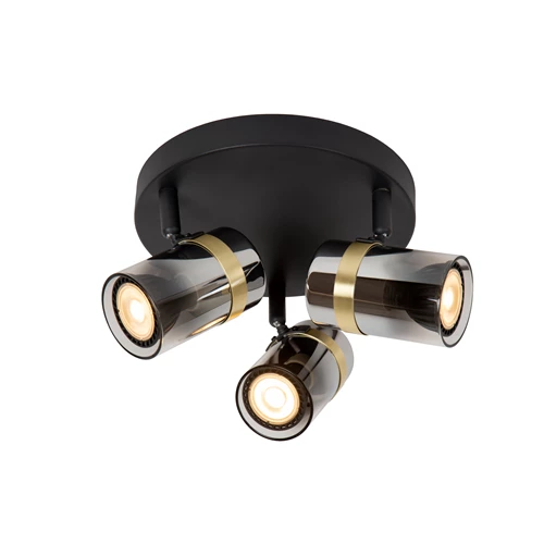 Lucide UPTON - Spot plafond - 3xGU10 - Fumé - allumé 5
