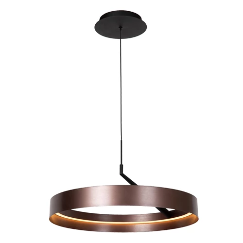 Lucide LEONARD - Hanglamp - Ø 54,5 cm - LED 3 StepDim - CCT - 1x36W 2200K/3000K - Koffie - Vibes - aangezet 6