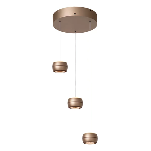 Lucide CORYFEE - Pendelleuchten - LED Dim. - CCT - 3x6,3W 2200K/3000K - Champagner Farbe - Vibes - eingeschaltet 5