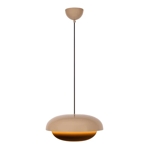 Lucide YOUNES - Pendant light - Ø 40 cm - 1xE27 - Taupe | Essential - turned on 1