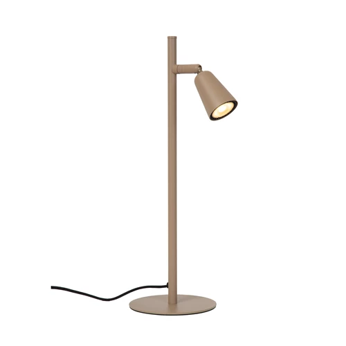 Lucide TIANA - Table lamp - 1xGU10 - Taupe | Essential - turned on 1