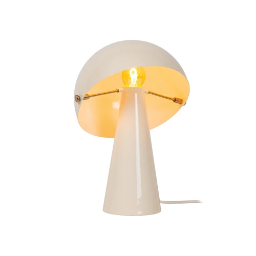 Lucide BARONE - Lampe de table - Ø 23 cm - 1xE27 - Crème | Vibes - allumé 8